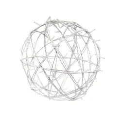 Décors Véronneau Galvanised metallic sphere with warm white LED lights, 18″< Christmas Lights | Business Collection